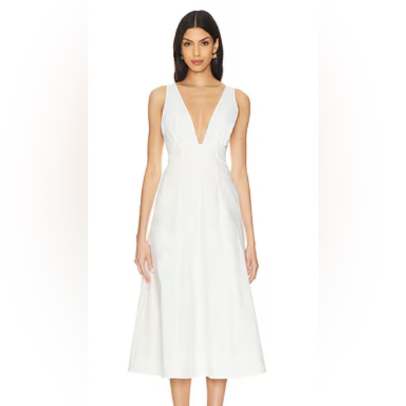LPA Brooke Midi Dress in Ivory! Classic & Beautiful! - Picture 1 of 12